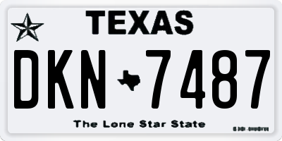 TX license plate DKN7487