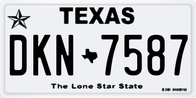 TX license plate DKN7587