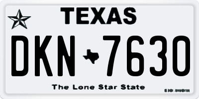 TX license plate DKN7630