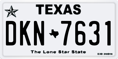 TX license plate DKN7631