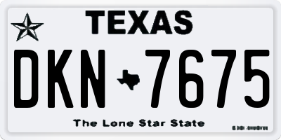 TX license plate DKN7675