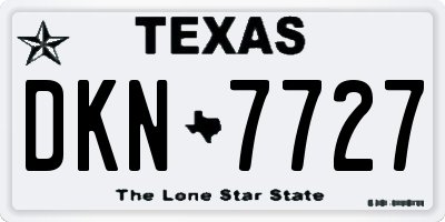 TX license plate DKN7727