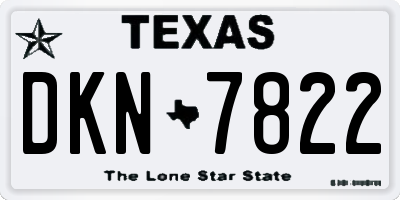 TX license plate DKN7822