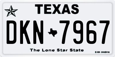 TX license plate DKN7967