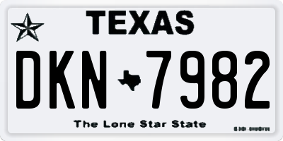 TX license plate DKN7982