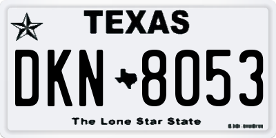 TX license plate DKN8053