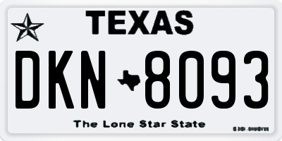TX license plate DKN8093
