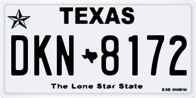 TX license plate DKN8172