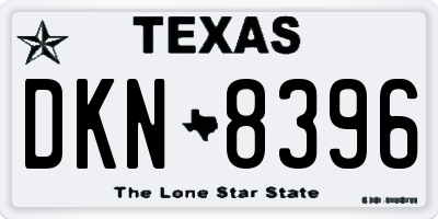 TX license plate DKN8396