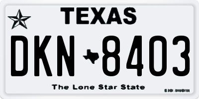 TX license plate DKN8403