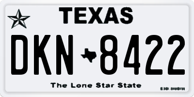 TX license plate DKN8422