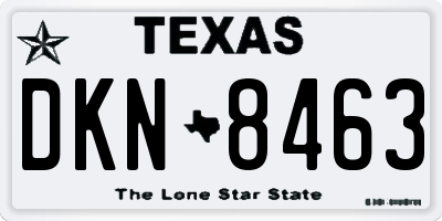 TX license plate DKN8463