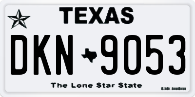 TX license plate DKN9053