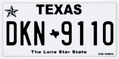 TX license plate DKN9110