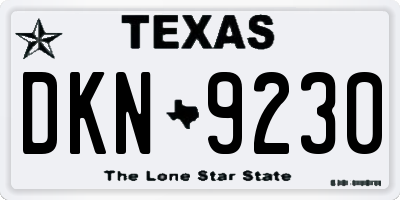 TX license plate DKN9230