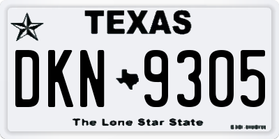 TX license plate DKN9305