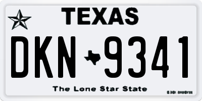 TX license plate DKN9341