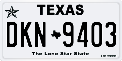 TX license plate DKN9403
