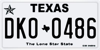 TX license plate DKO0486