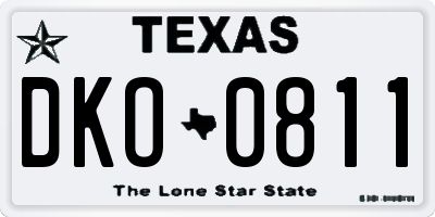 TX license plate DKO0811