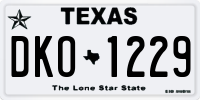TX license plate DKO1229