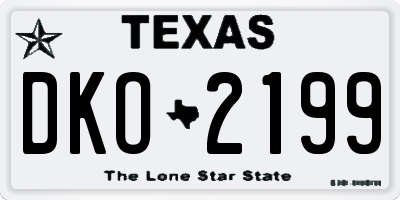 TX license plate DKO2199