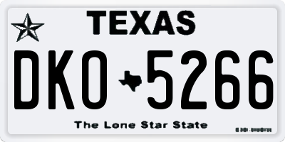 TX license plate DKO5266
