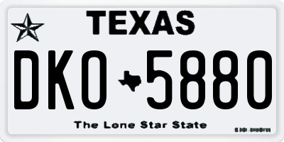 TX license plate DKO5880