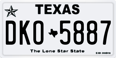 TX license plate DKO5887