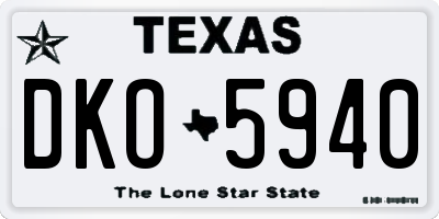 TX license plate DKO5940