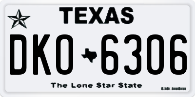 TX license plate DKO6306