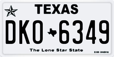 TX license plate DKO6349
