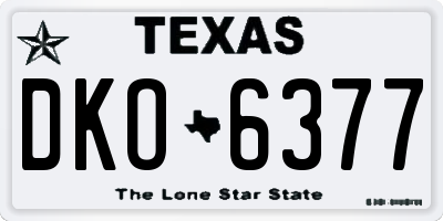TX license plate DKO6377