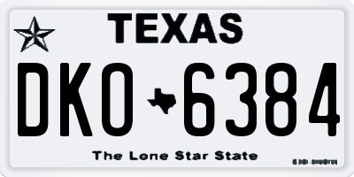 TX license plate DKO6384