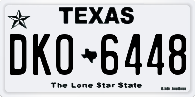 TX license plate DKO6448
