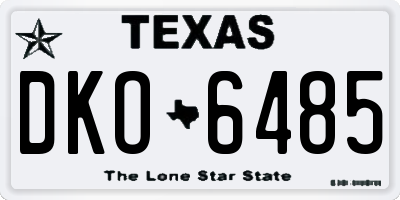 TX license plate DKO6485