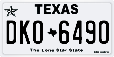 TX license plate DKO6490