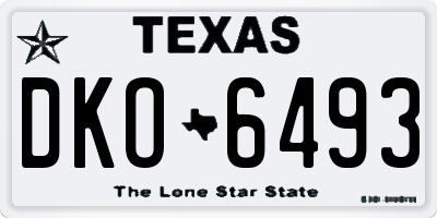 TX license plate DKO6493