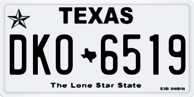 TX license plate DKO6519