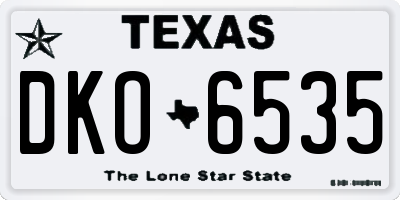 TX license plate DKO6535