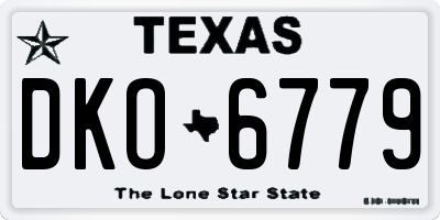 TX license plate DKO6779