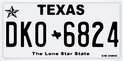 TX license plate DKO6824
