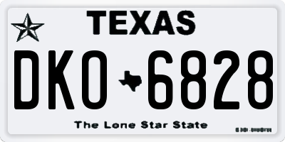 TX license plate DKO6828
