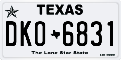 TX license plate DKO6831