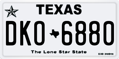 TX license plate DKO6880
