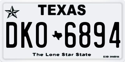 TX license plate DKO6894