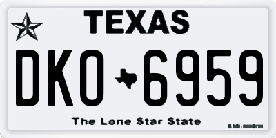 TX license plate DKO6959