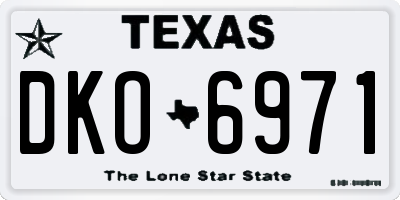 TX license plate DKO6971