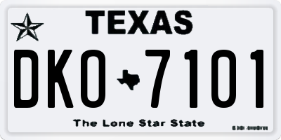 TX license plate DKO7101