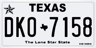 TX license plate DKO7158